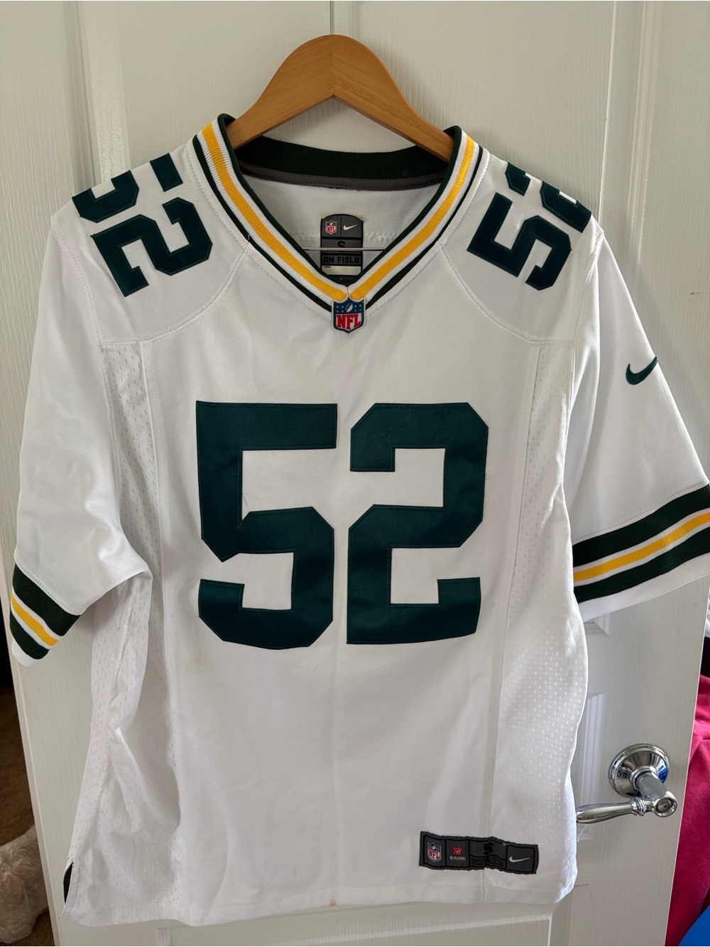 52 Clay Matthews Nike on the Filed Away Game Packers Jersey